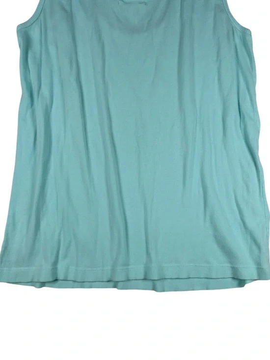Johnny Was Ribbed Tank Top - Light Blue - 1X - Picture 6 of 8